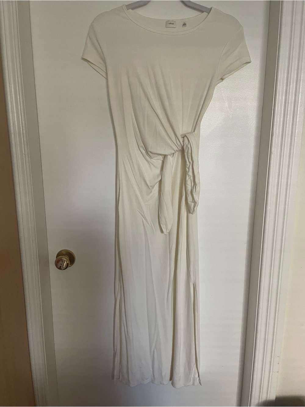 Aritzia Tie-Waist Cream Maxi Dress - Women